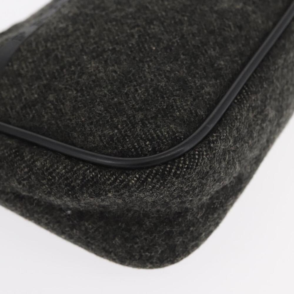PRADA Sports Hand Bag Wool Gray Silver Auth 155944 - Picture 11 of 16